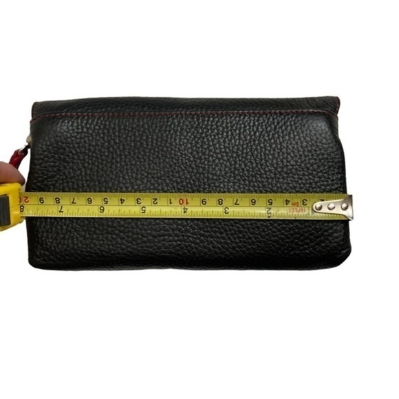 Borlino black Italian leather clutch bag wristlet